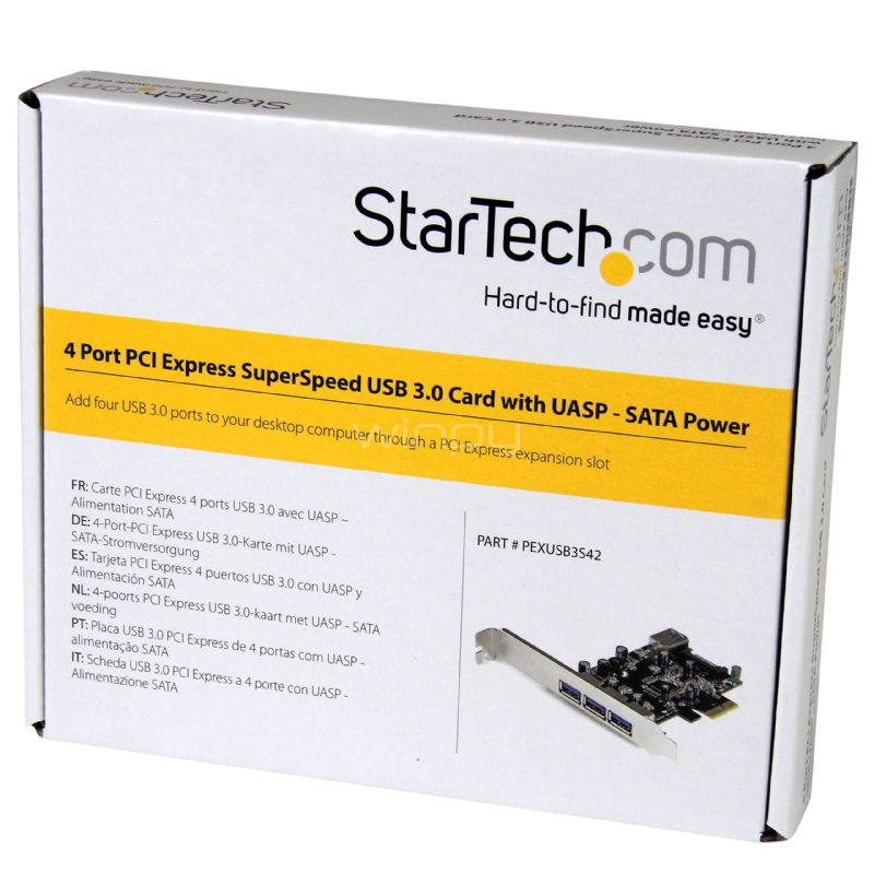 Tarjeta PCI Express con 4 Puertos USB 3.0 - StarTech