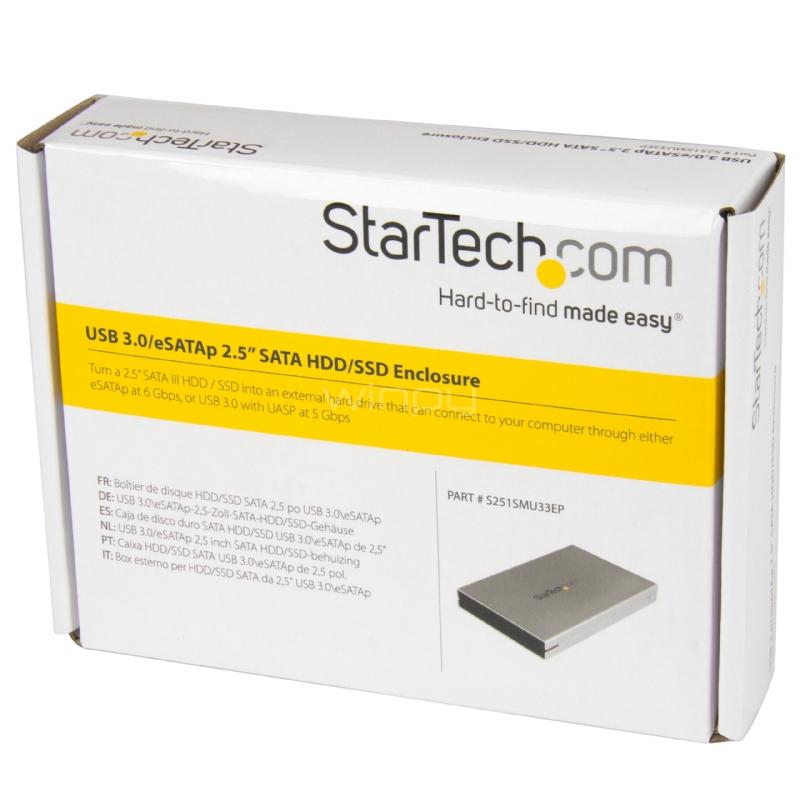 Cofre Gabinete USB 3.0 UASP eSATAp eSATA de Disco Duro SATA III 6GBps de 2,5 Pulgadas - StarTech