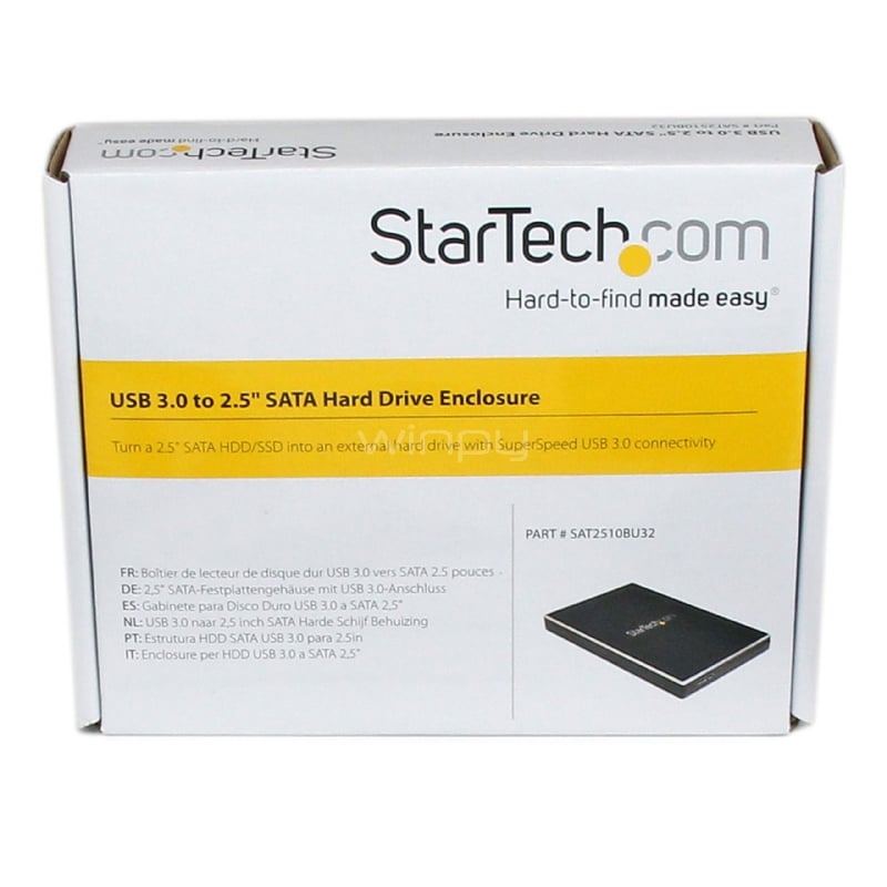 Cofre Startech para discos HDD o SSD (USB 3.0, Negro Aluminio)
