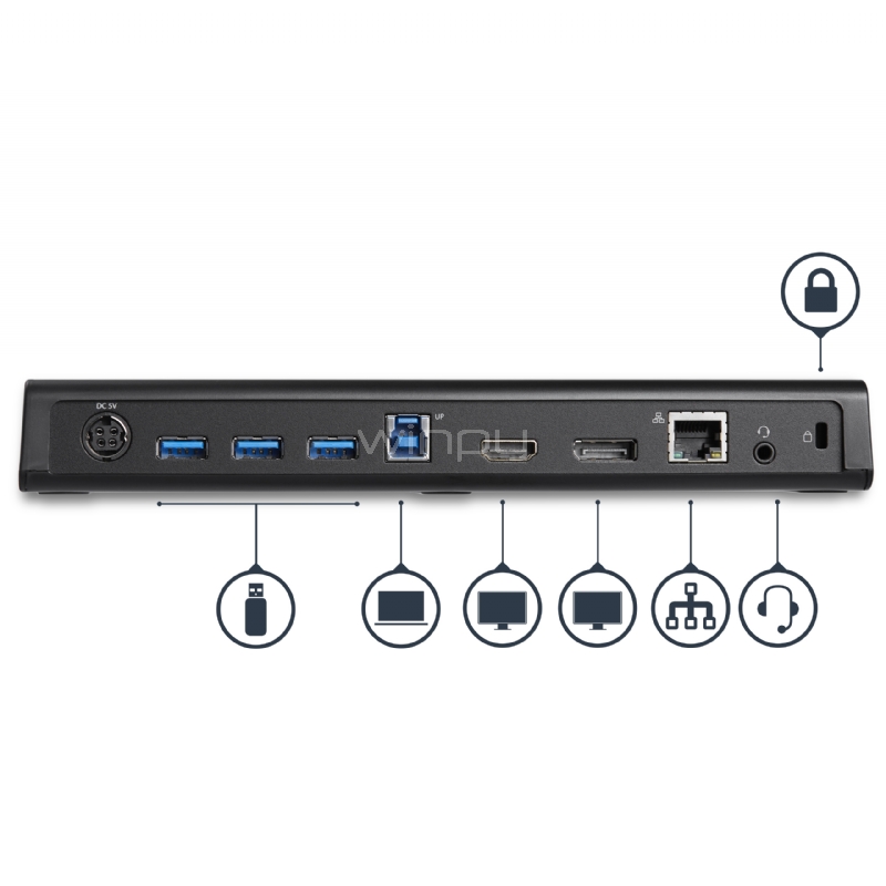 Docking Station USB 3.0 para Dos Monitores con HDMI y DisplayPort 4K - StarTech