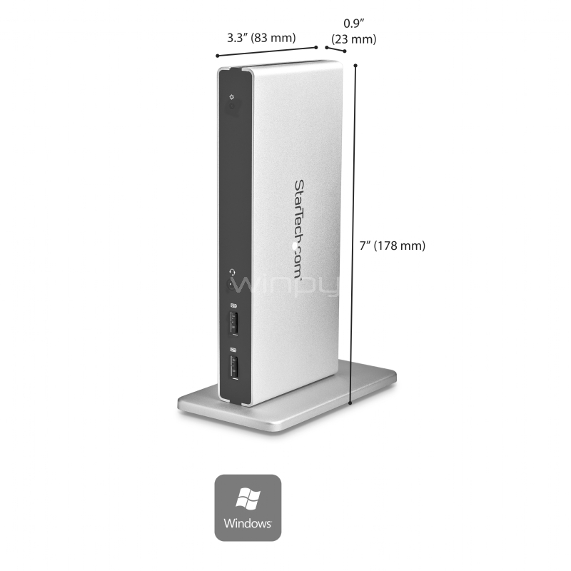 Docking Station USB 3.0 para Dos Pantallas  con DVI y Soporte Vertical - StarTech