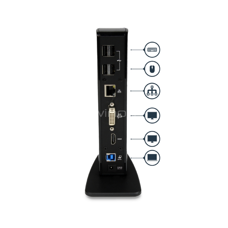 Docking Station USB 3.0 para Dos Pantallas con HDMI - DVI - 6x Puertos USB - StarTech