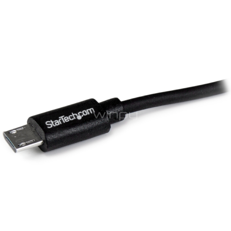 Cargador USB de 2 Puertos para Auto con Cable Micro USB y puerto USB - Negro - StarTech