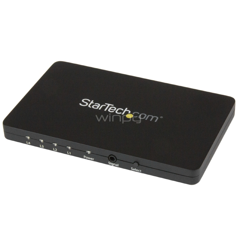 Switch Selector Automático HDMI de 4 Puertos con Chasís de Aluminio y  MHL - Conmutador 4K 30Hz - StarTech