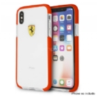 Funda Ferrari FEGLHCPXRE para iPhone X/XS (Trasparente/Rojo)