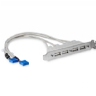 Cabezal Bracket de 4 puertos USB 2.0 con Conexión a Placa Base 2x IDC10 - StarTech