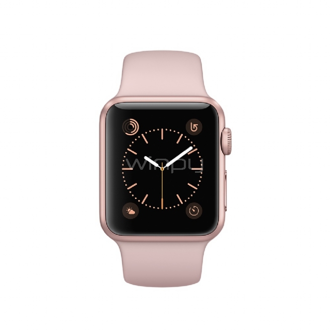 Apple Watch Series 2, Caja de aluminio color oro rosa de 38 mm / correa deportiva arena rosa