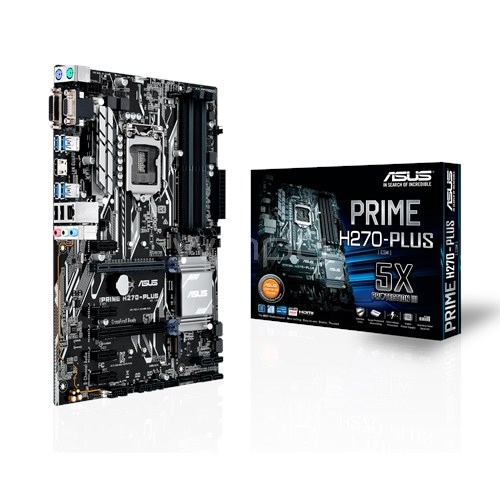 Placa Madre Asus Prime H270-PLUS/CSM (LGA1151, ATX, DDR4 2400Mhz, Optane)