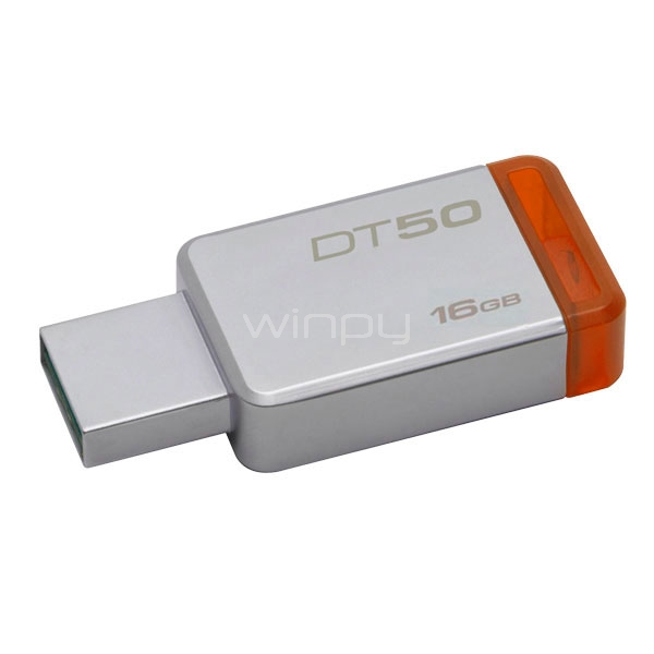 Pendrive Kingston DataTraveler USB 3.0 16 GB, Plateado Naranja