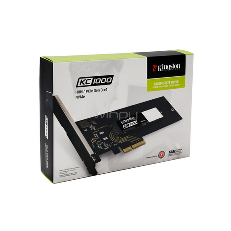 Unidad estado sólido M2 Kingston KC1000 960GB (Incluye tarjeta PCIe NVMe)