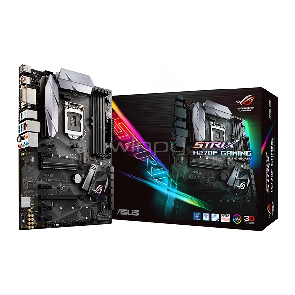 Placa Madre Asus ROG STRIX H270F Gaming (LGA1151, DDR4 2400MHz, M2 Dual, RGB, ATX)