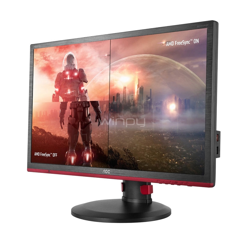 Monitor Gamer AOC de 24 pulgadas - G2460PF (Full HD, 144 Hz, 1ms, FreeSync, altavoces)