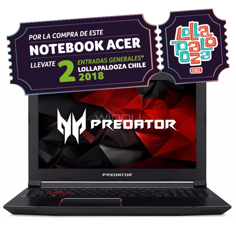 Notebook Gamer Acer Predator Helios 300 (i5-7300HQ, GTX 1060 6GB, 12GB DDR4, 2TB HDD, IPS 15,6 FHD, WIN10)