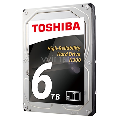 Disco Duro Interno Toshiba N300 Series de 6TB para NAS (3,5 pulgadas, SATA 6Gb/s - 7200rpm)