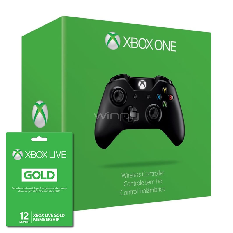 Control Inalámbrico para XBox One Negro (+ 12 Meses Xbox Live Gold)