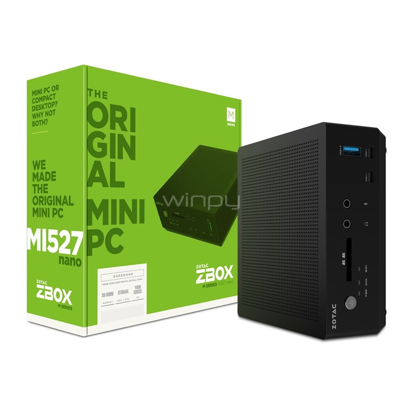 Mini PC Zotac MI527NANO-U (Intel Core i3-7100U, Sin Memoria, Sin Disco)