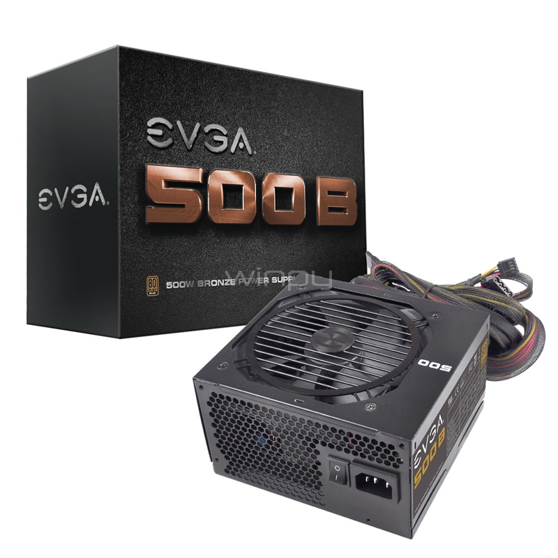 Fuente de poder EVGA 500 B1 Certificada 80+ Bronze - 500W (100-B1-0500-KR)