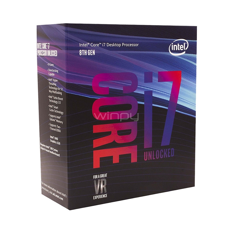 Procesador Intel Core I7-8700K Coffe Lake (LGA1151v2 - 6 Núcleos - 3,7 GHz - Turbo 4,7 GHz)
