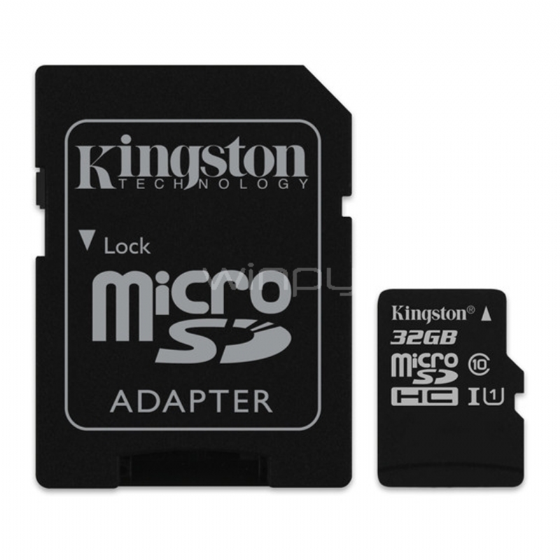 Tarjeta microSD Kingston Canvas Select de 32GB (Clase 10, UHS-I, U1, con adaptador SD)