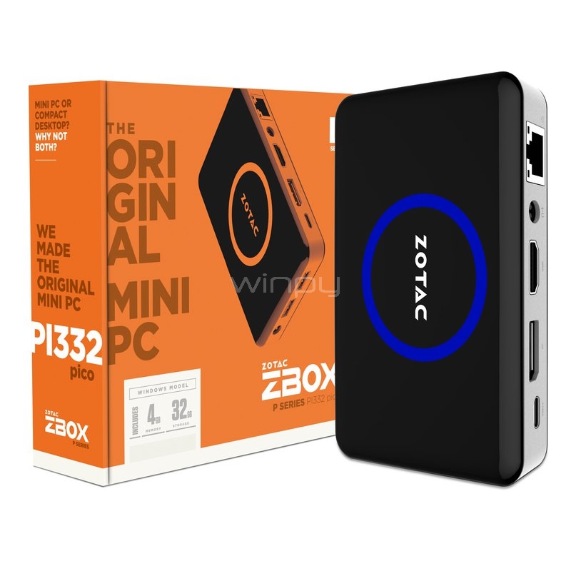 Mini PC Zotac ZBOX PICO PI332 (Atom x5-Z8500, 4GB RAM, 32GB eMMC, Win10)
