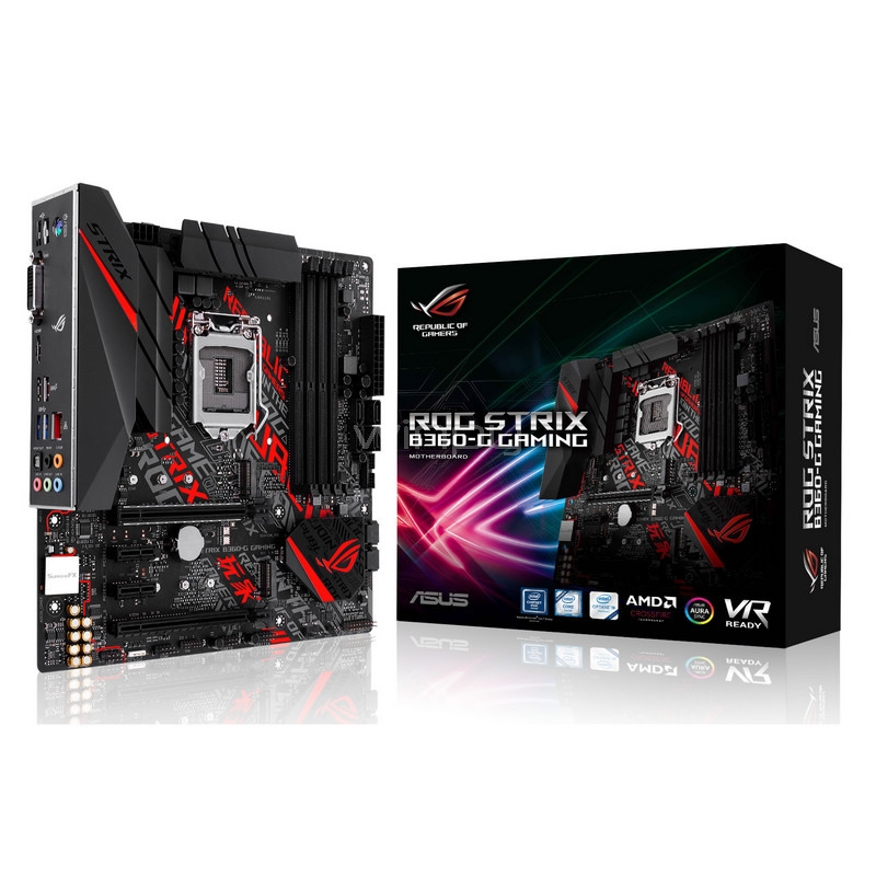 Placa Madre Asus Rog Strix B360-G Gaming (LGA1151-v2, DDR4 2133-2666MHz, M2 x2, Optane, RGB, mATX)