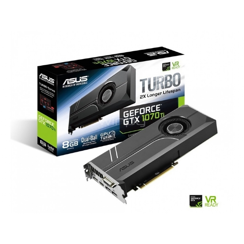 Tarjeta de Video ASUS Turbo GeForce GTX 1070 TI de 8GB GDDR5