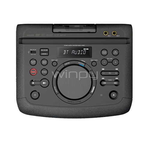 Sistema de audio Sony MHC-V44D de alta potencia (Bluetooth, USB, CD/DVD, Mic 3,5mm, Radio)
