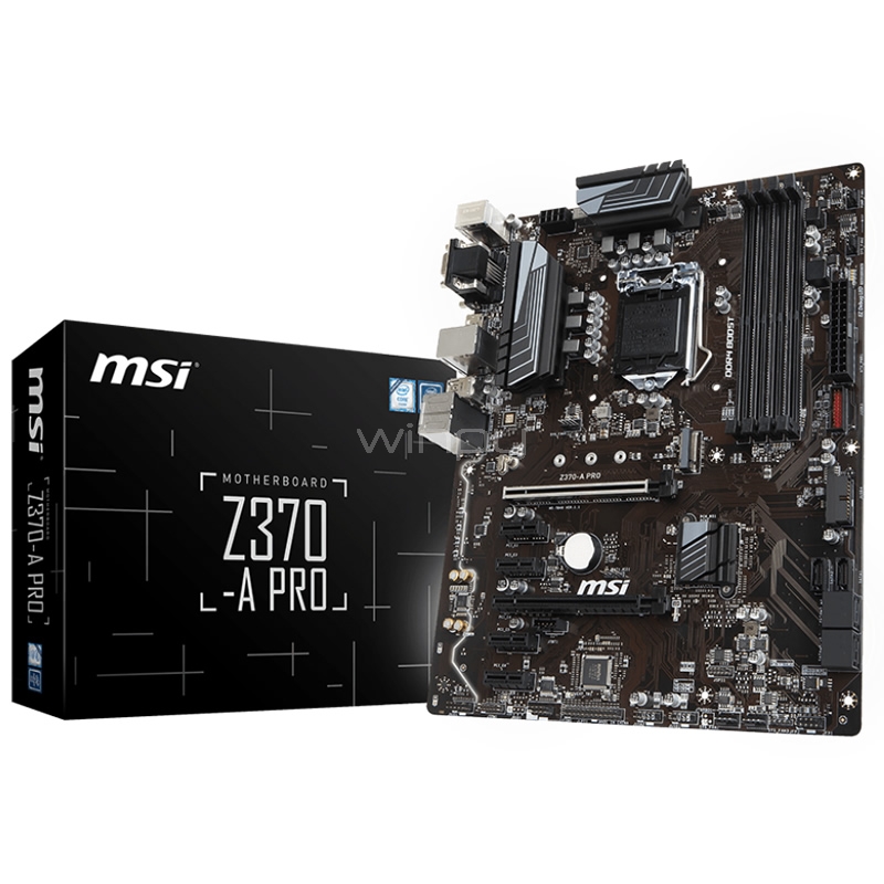 Placa Madre MSI Z370-A PRO (LGA1151-v2, DDR4 2133-4000MHz, M2, Optane, RAID, CrossFire, ATX)