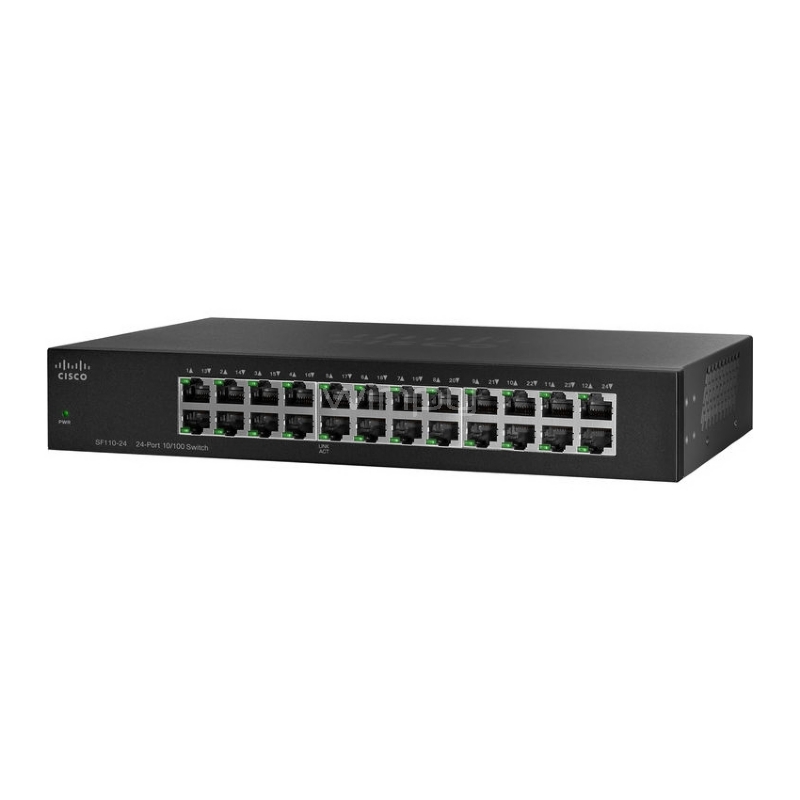 Switch Cisco Small Business SF110-24 (No administrado, 24 puertos, Montaje en Rack)