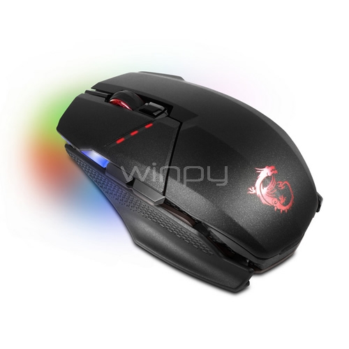Mouse Gamer MSI Clutch GM70 (Sensor Avago, Switches Omron, 18.000dpi, 10 Botones, RGB, Inalámbrico-USB)