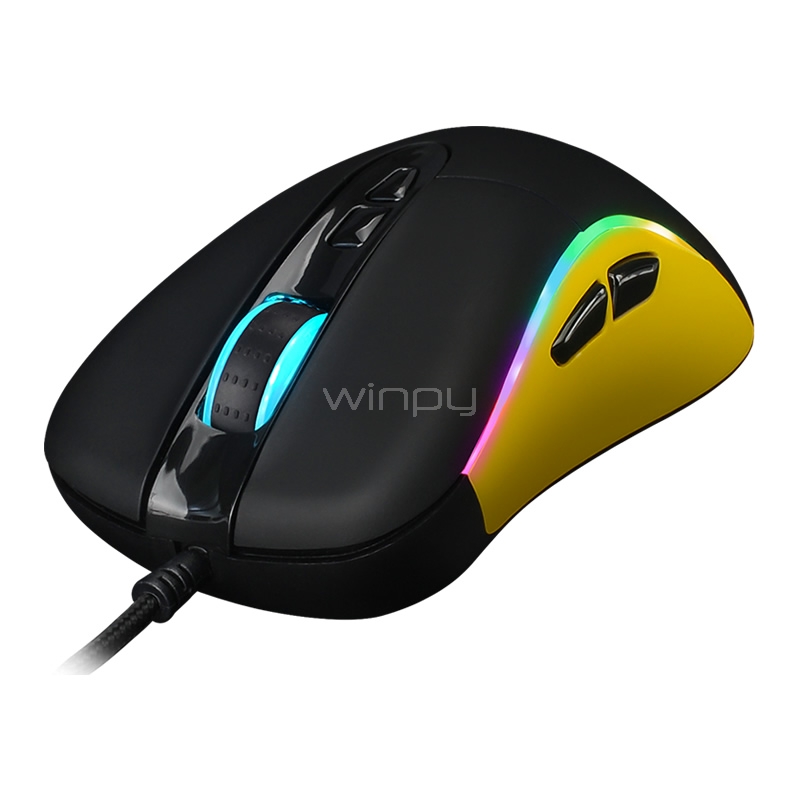 Mouse Gamer Tier One Scramjet RGB Carbon Black (Sensor Pixart, Switches Omron, Hasta 12.000dpi, Led RGB)