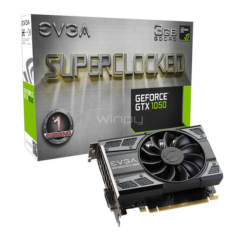 Tarjeta de Vídeo EVGA Nvidia GeForce GTX 1050 SC GAMING (3GB GDDR5, ACX 2.0)