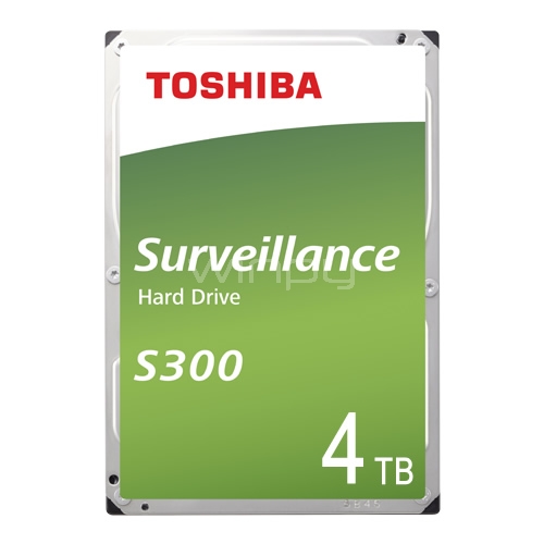 Disco Duro Toshiba S300 Surveillance de 4 TeraBytes (SATA 6Gbps, Formato 3.5, 5400rpm, Búfer 128mb)