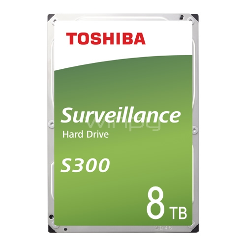 Disco Duro Toshiba S300 Surveillance de 8 TeraBytes (SATA 6Gbps, Formato 3.5, 7200rpm, Búfer 256mb)