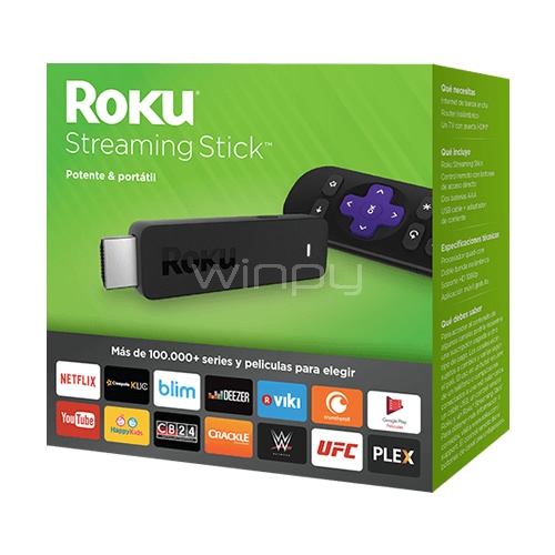 Reproductor Multimedia ROKU Streaming Stick (1080p, HDMI, APP, Control Remoto)