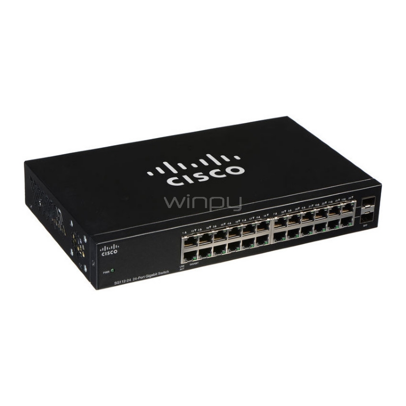 Switch Cisco SG112-24 de red (no gestionado con 24 puertos Montaje en rack)