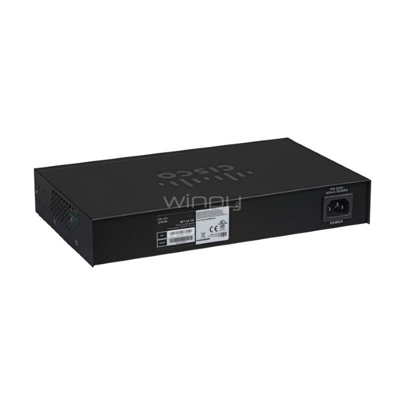 Switch Cisco serie SF110D 110 (de red no gestionado de 16 puertos, sobremesa, montaje en pared)