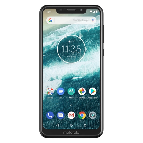 Celular Motorola Moto One (Android, 4GB RAM, 64GB Internos, Doble Camara, Negro)