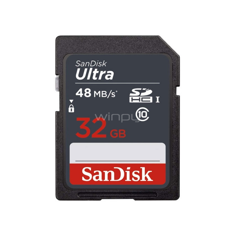 Tarjeta SD Sandisk Ultra de 32GB (UHS-I, Clase 10, 48MB/s)