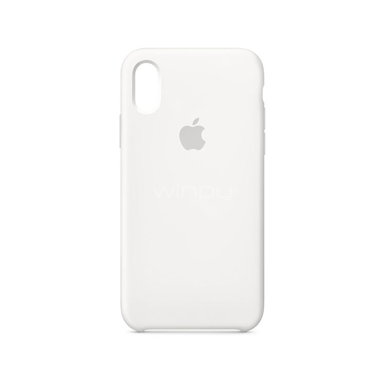 Funda de silicona Apple para iPhone Xs (Blanco)