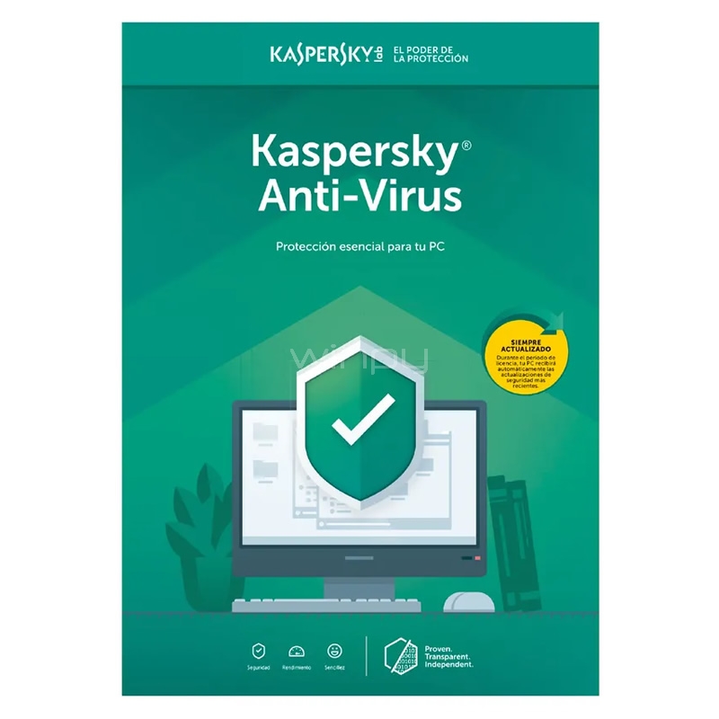 Licencia Kaspersky Anti-Virus protege contra virus, ransomware y más (1 PC, 1 Año, Blister)