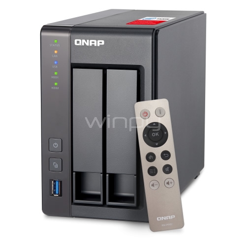 Servidor Nas QNAP TS-251+-2G-US (QuadCore, 2GB DDR3L, 2 bahías, RJ45, USB, HDMI)