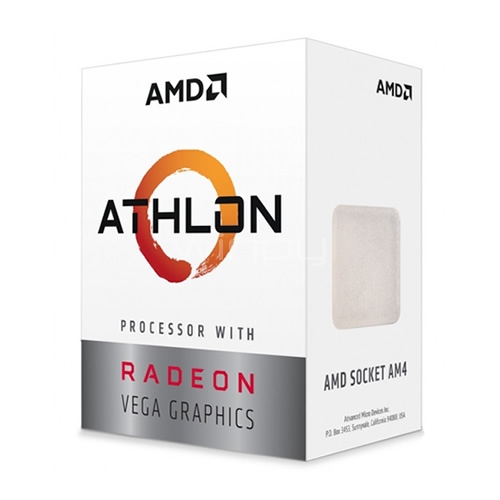 Procesador AMD Athlon 200GE con Gráficos Radeon Vega 3 (AM4, 2 Cores, 4 Hilos, 3.2GHz)