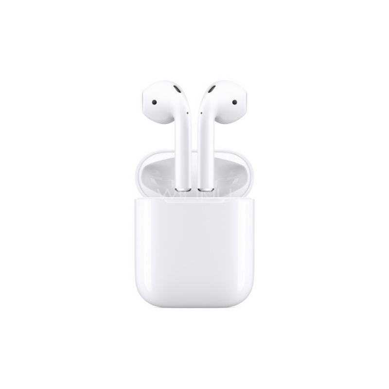 Apple AirPods con estuche de carga (2da generación, Para iPhone, Apple Watch, iPad y Mac)