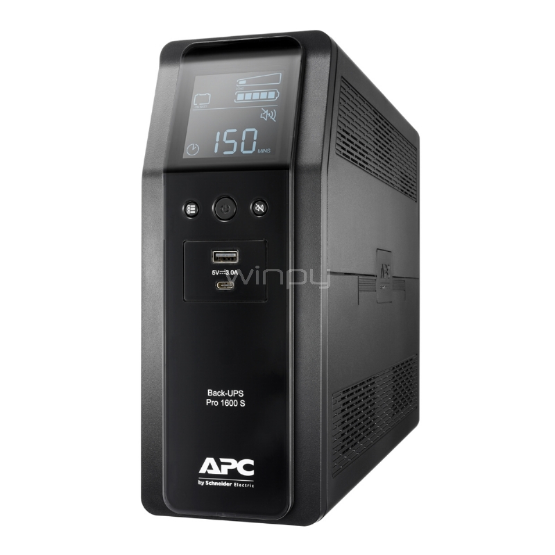 UPS APC Back Pro 1600 S Interactiva (1.6kVA/960W, 230V, AVR, 8 Salidas C13)