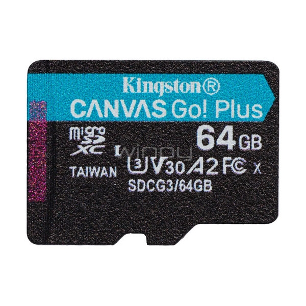 Tarjeta de memoria Kingston 64GB Canvas Go! Plus microSDXC UHS-I