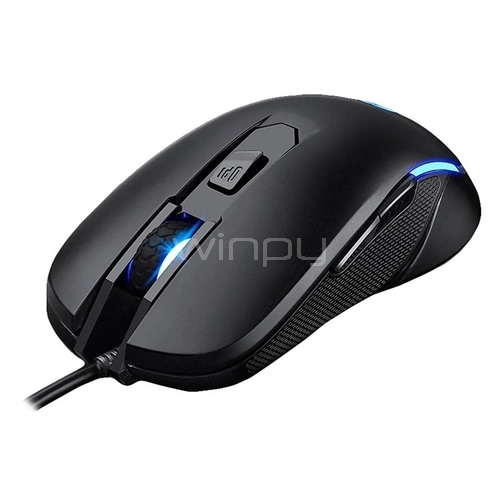 Mouse Gamer HP M200 (Óptico, 800-2400dpi, 6 botones, LED Azul, Negro)