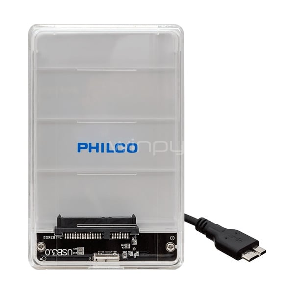 Cofre para disco duro Philco CAS40 (Formato 2.5“, SSD/HDD, USB 3.0)