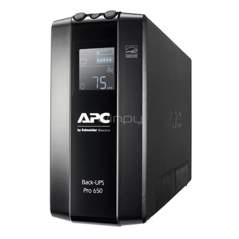 UPS APC Back Pro Interactiva (650VA/390W, 230V, 6 Salidas C13)