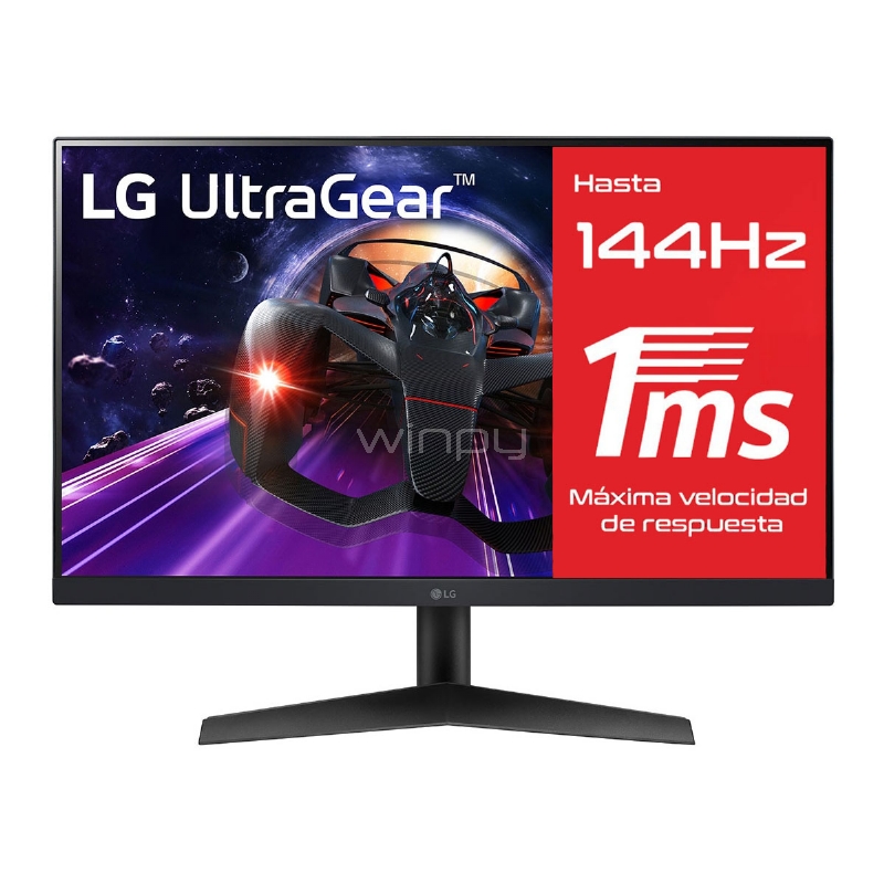 Monitor Gamer LG UltraGear de 24“ (IPS, Full HD, 144Hz, 1ms, HDR, DPort+HDMI, FreeSync, Vesa)